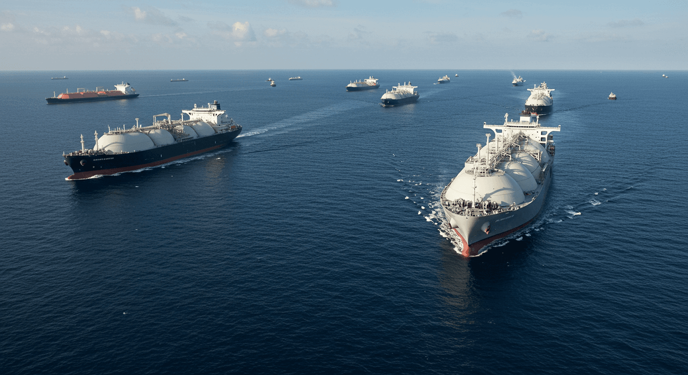 A shipment of bulk liquefied gases (AI-generated image).