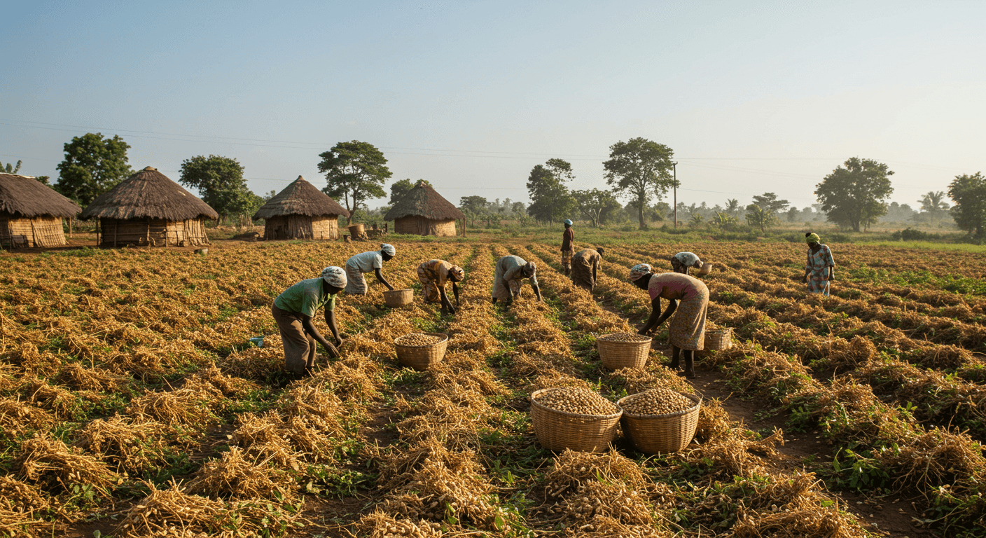 Peanut harvest in Togo (AI-generated image).