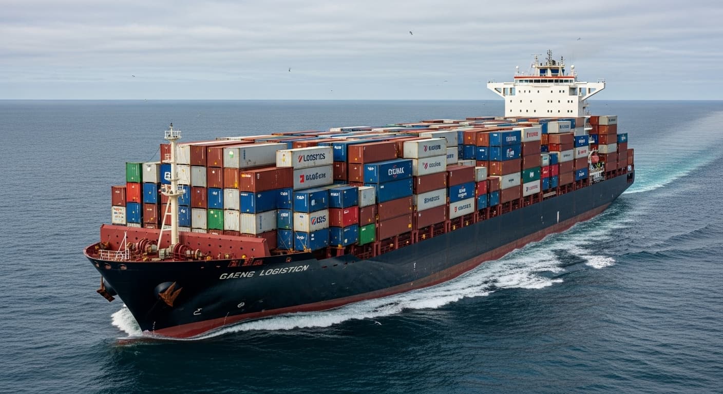 24,000-L flexitanks on a container ship. (AI-generated image)