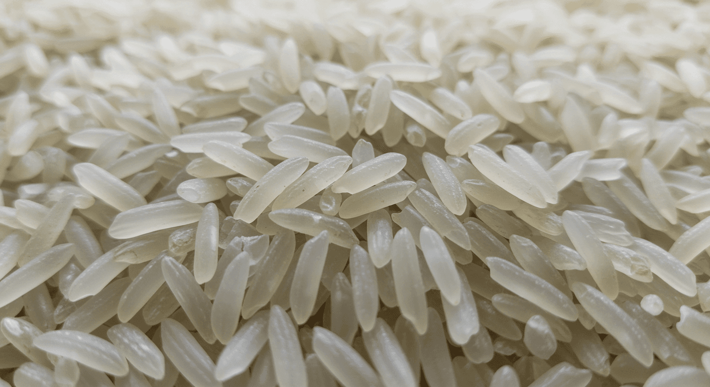 Premium extra-long-grain Basmati rice (AI-generated image).
