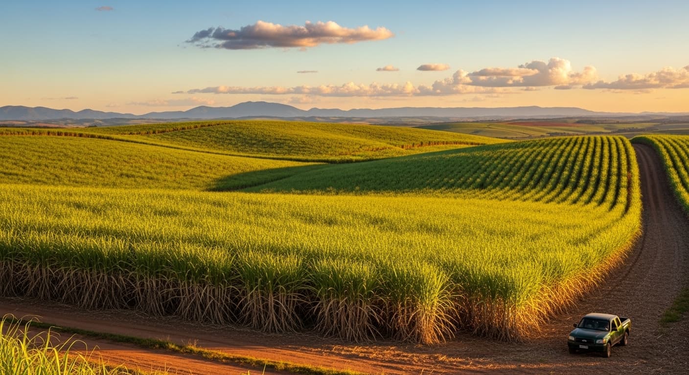 Champs de canne à sucre au Brésil (image générée par IA)